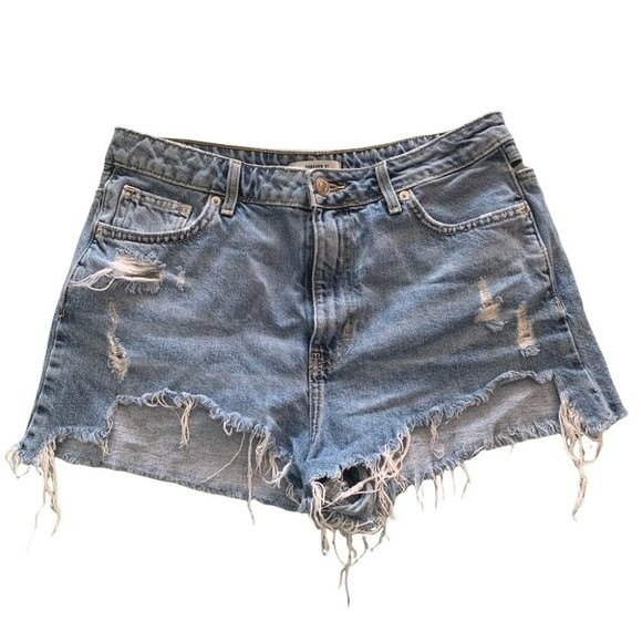 Forever 21 Cut Out Denim Shorts Size 28 - Picture 3 of 5